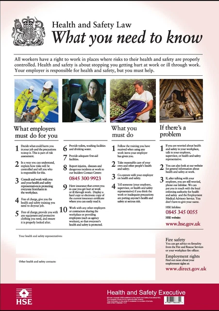 Health And Safety Law Poster IN VENDITA PicClick IT