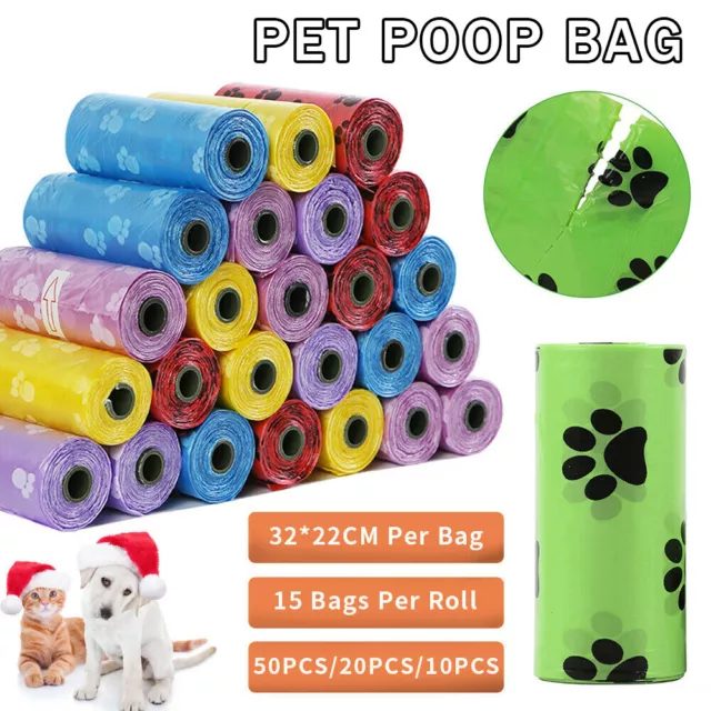 10-50 Rolls Pet Biodegradable Dog Poo Bags Poop Waste Bags Roll Eco Friendly Uk