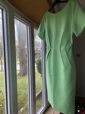 karen Millen Pintuck Short Sleeve Dress US6 Uk10 EU38 NWT Green