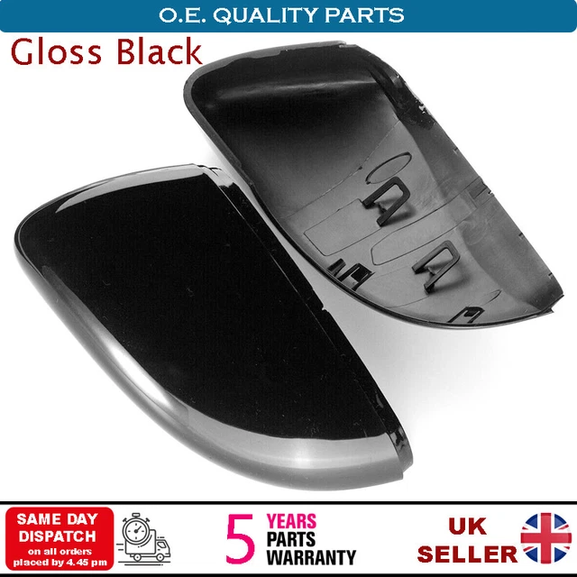 2pcs Gloss Black Door Wing Mirror Cover Caps Casing For VW Golf MK6 2009-2013 UK