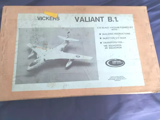 Vickers Valiant B1 Contrail Models Rare Kit Vaccum Formed Kit  1-72 1975