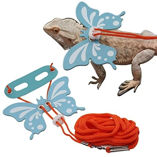 Bearded Dragon Leash Harness-3 Size Pack Butterfly Wing Lizard Harness and