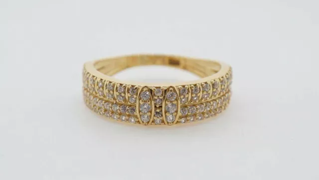 14k Yellow Gold CZ Estate Sale Ring Size 9.75 Vintage Fine Jewelry