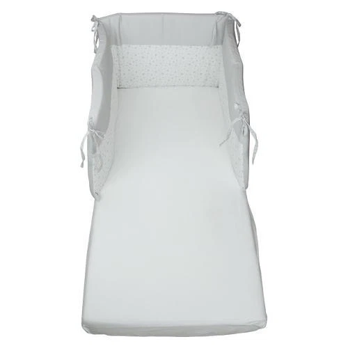 Paraurti lettino 3 lati 100% cotone STELLE Grigio Baby Idea