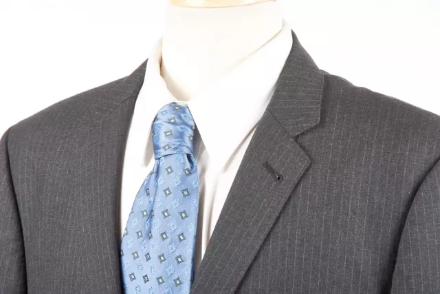 J Girocollo Ludlow Suit Giacca 44 L IN Grigio Carbone Gessato Loro Piana Lana