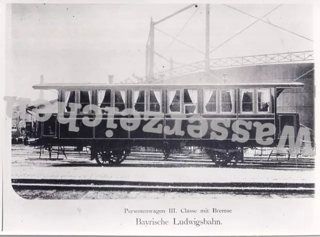 Orig.Foto Personenwagen 3. Kl. Nr. Ci d. Bayr. Ludwigsbahn um 1880 (5623)