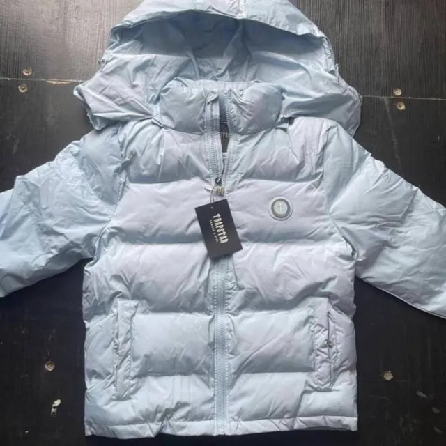Trapstar Irongate Detachable Hooded Puffer Jacket Baby Blue