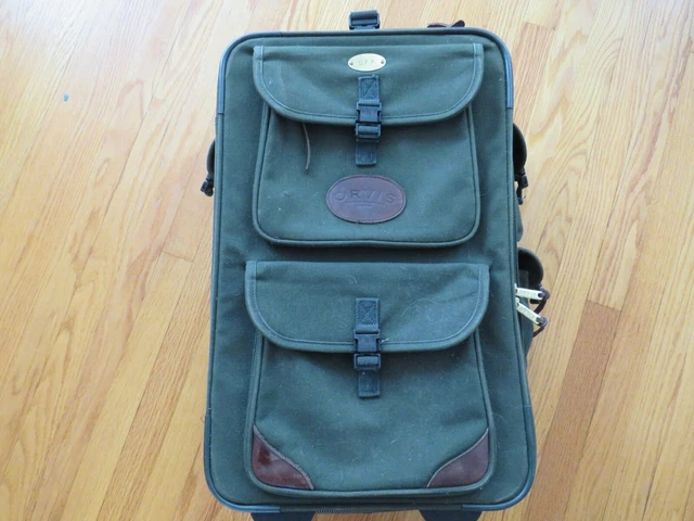 Vintage Orvis Battenkill Luggage, Roller, Leather, Canvas