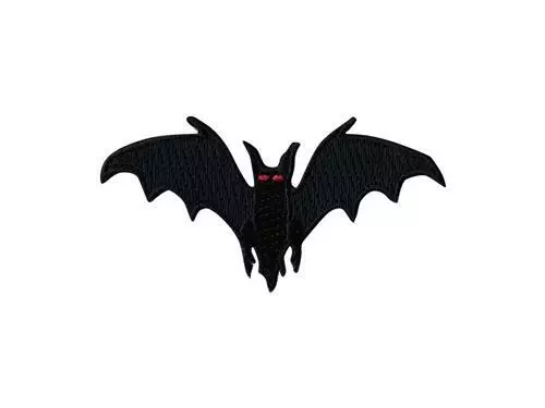 Black Bat Biker Embroidered Iron On Sew On Patch Badge (Small)