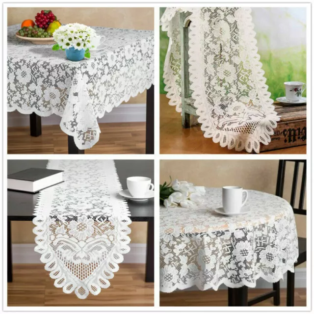 Vintage Embroidered Lace Tablecloth Table Cloth Cover Wedding Party Home Decor