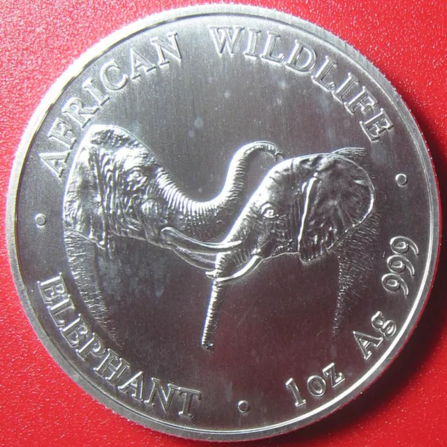 2002 ZAMBIA 5000 KWACHA 1oz SILVER BU AFRICAN ELEPHANT WILDLIFE RARE COIN CROWN!