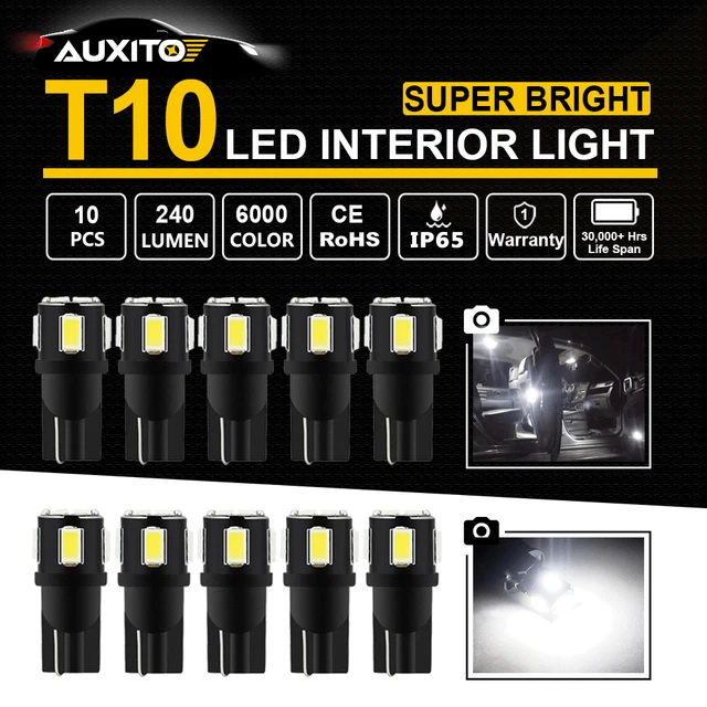 AUXITO T10 W5W 194 168 192 LED Interior Dome Map License Plate Light Super White