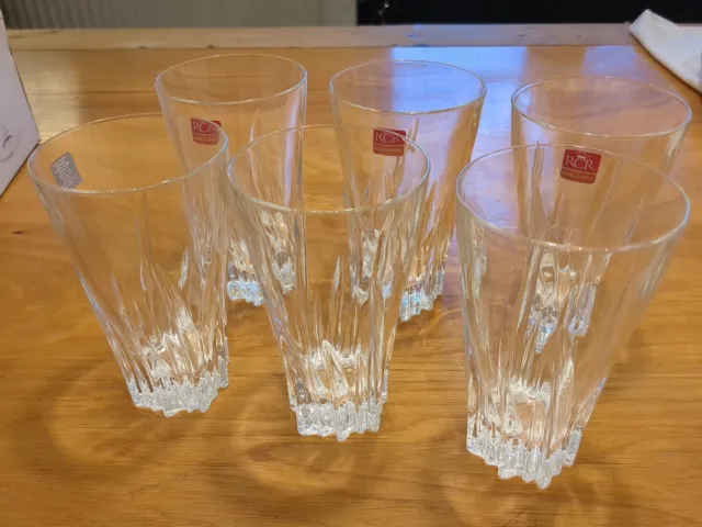 RCR Luxion Crystal Glass Tumblers Glasses Set Of 6