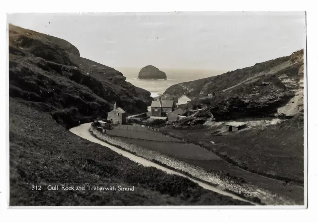 RP Gull Rock & Trebarwith Strand #312 Maycock postcard Camelford Cornwall