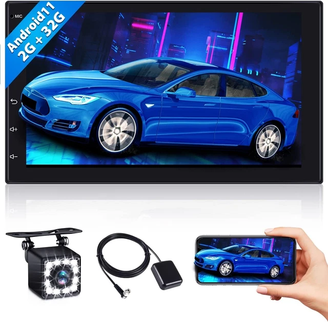 [2+32GB] Hikity Autoradio 2 DIN Android 11 con RDS+FM+GPS Navigazione+WiFi+Chiam