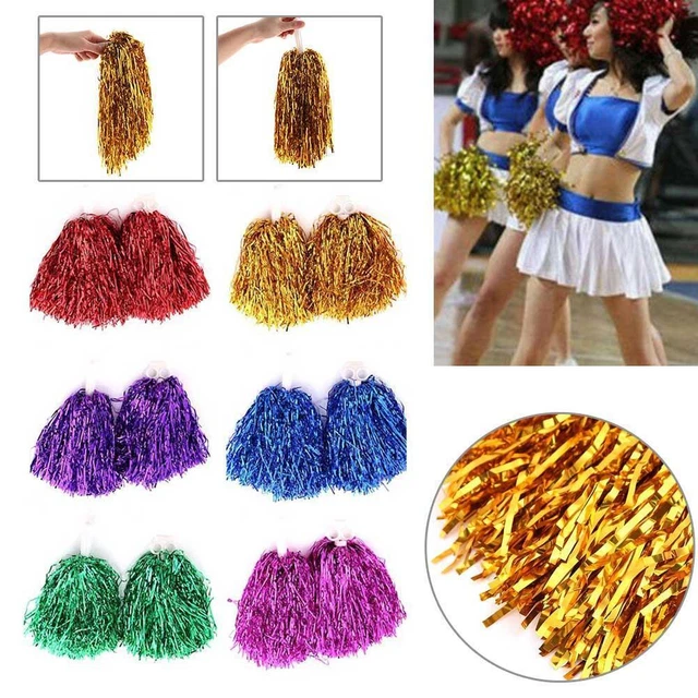 Fancy Dress Accessory Group Dance Theatre Pair Of Pom Cheerleader Poms D9D3