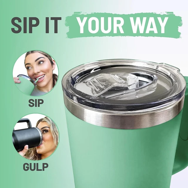 REDUCE 40oz Tumbler with Handle, Lid&Straw -Vacuum Insulated Stainless Steel Mug