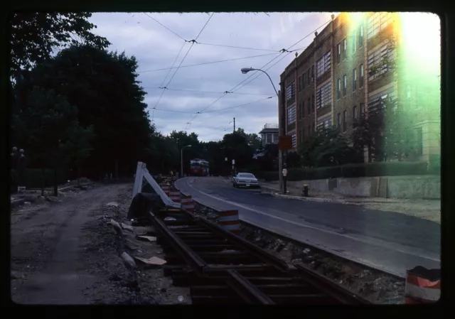 Trolley Slide - Boston MBTA PCC Streetcar 1979 South Hunting Ave Track Rebuiling