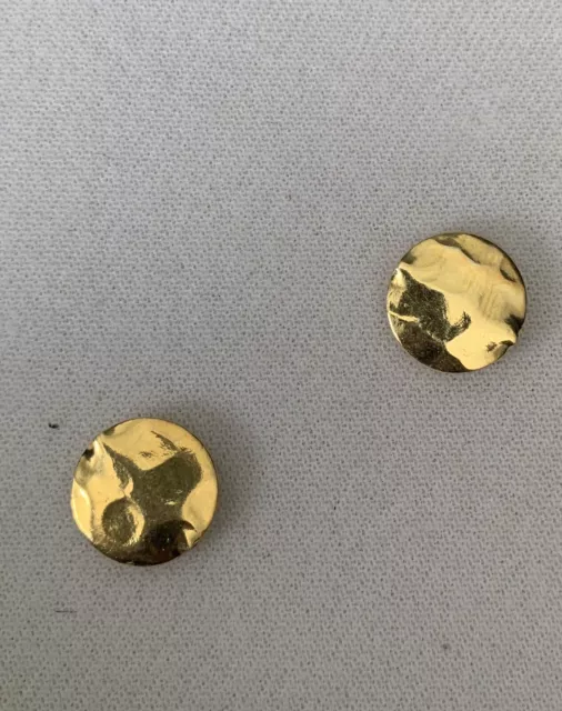 18K Gold Vermeil over Sterling Silver 15mm Hammered Beads