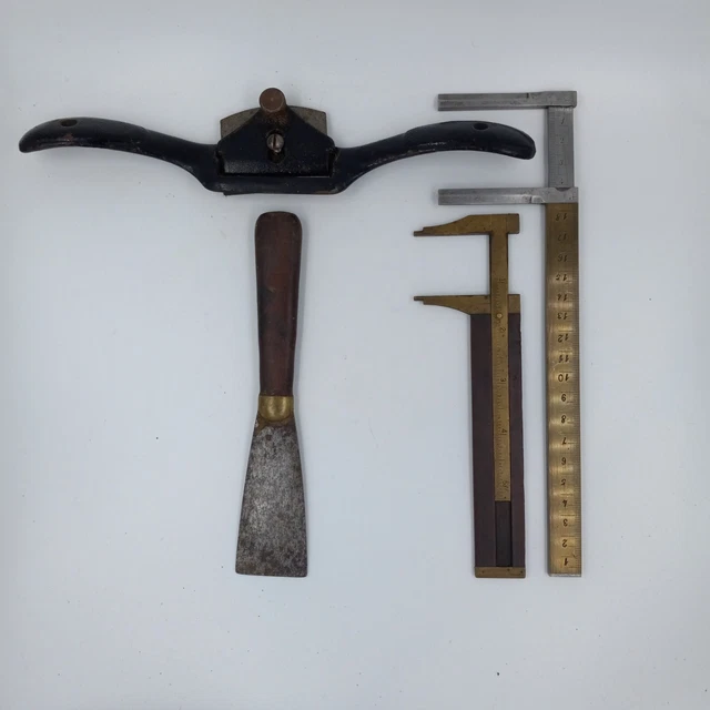 Stanley No 51 spokeshave rose wood caliper paint scraper brass
