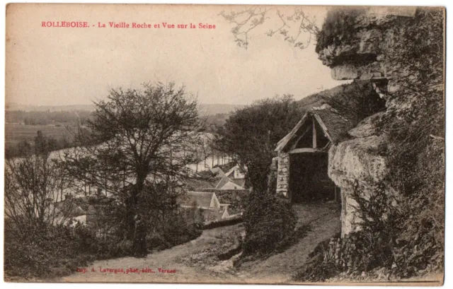 CPA 78 - ROLLEBOISE (Yvelines) - La Vieille Roche et Vue sur la Seine