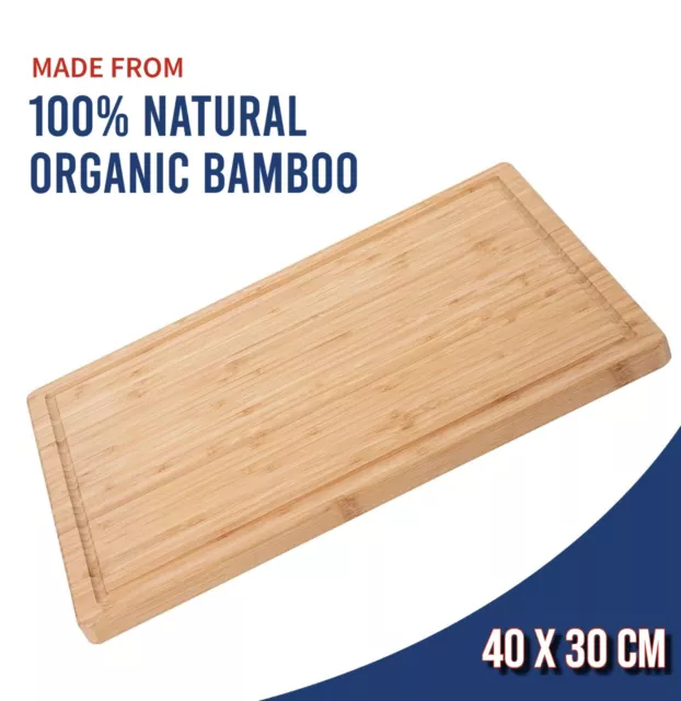 Wooden Chopping Board Organic Bamboo Double Sided Kitchen Food Cutting Boards UK