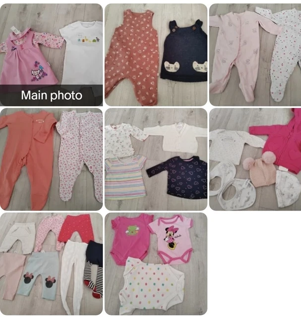 Enorme pacchetto vestiti bambina 0-3 mesi 30 articoli inc SUCCESSIVO, cura della madre, Disney #4