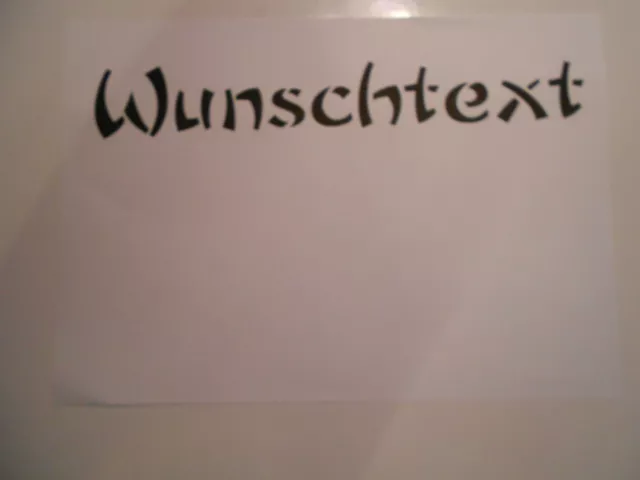 A3 Schablone  Stencil Wunschtext  für Textilg. und v.m.  auf A3