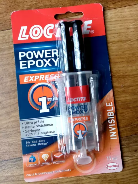 Loctite Power Epoxy Express 1min Colle Seringue Invisible Haute résistance