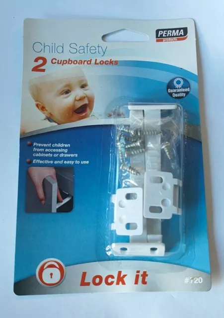 Perma Child Safety Corner Drawer Locks - 2 Pack - Bunnings Australia