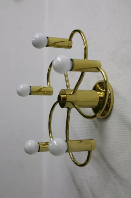 TRUE VINTAGE SPACE AGE WANDLAMPE SPIRALE 70er Jahre Lampe gold 1 v. 2 Leuchten