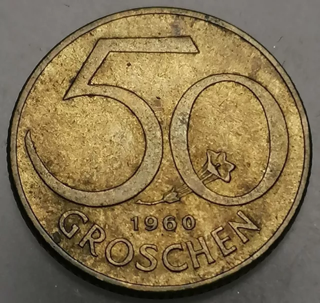 Austria 50 Groschen 1960 Aluminium-bronze Coin C32