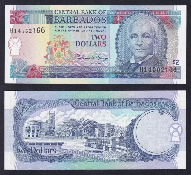 Barbados 2 Dollars 2000 P 60 FDS / UNC A-03