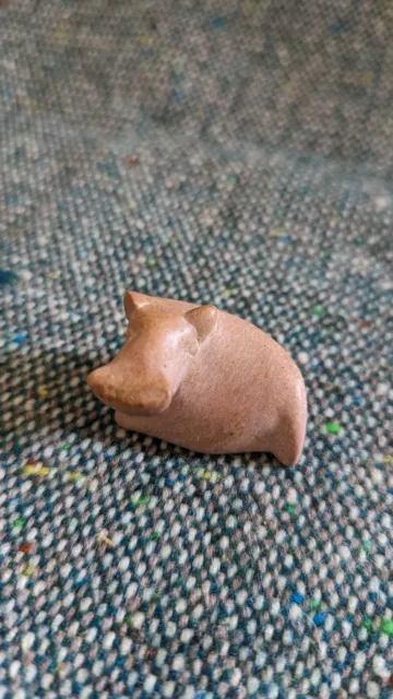 Vintage Hand Carved Soapstone Mini Hippopotamus Hippo Figurine