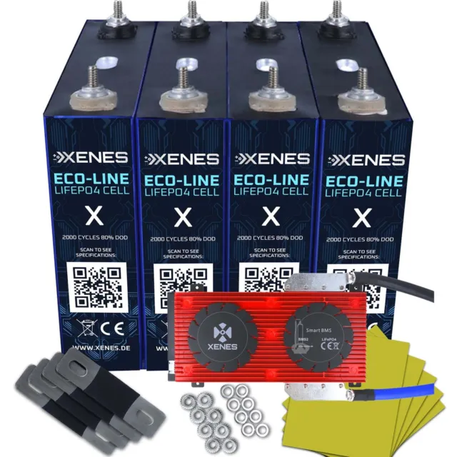 XENES 12V ECO-Cell LiFePO4 Batterie 2000C 4S Akku mit Smart-BMS Bausatz DIY