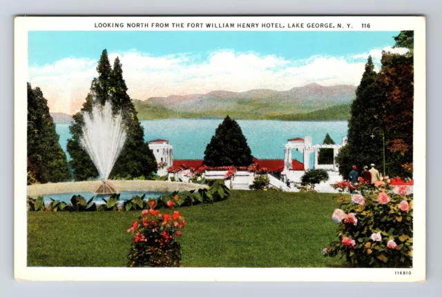 Lake George NY-New York, Fort William Henry Hotel Vintage Souvenir Postcard