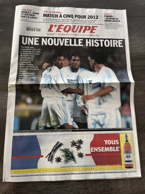 EQUIPE 15-04 2004 FOOTBALL EUROPE INTER-MARSEILLE OM 0-1 VALENCE