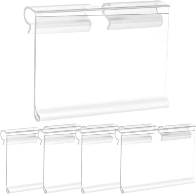50 Pack Reusable Plastic Wire Shelf Label Holder, for Pantry Retail Merchandise