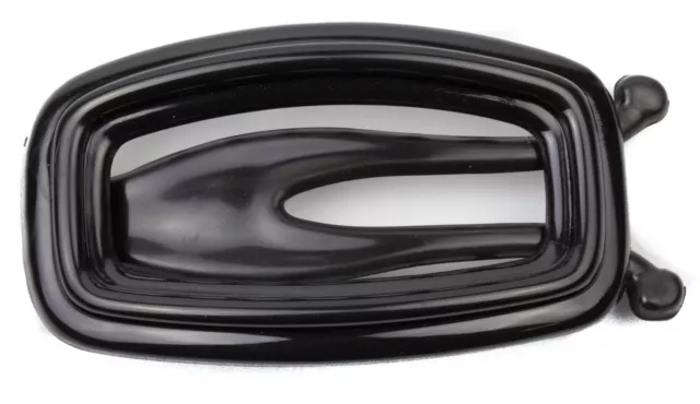 Black Open Barrette Large Classic Plastic Lock Non Metal Hair Clip Retro Vintage