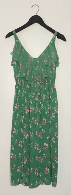 Rebecca Taylor Silk Green Floral Dress Size 2