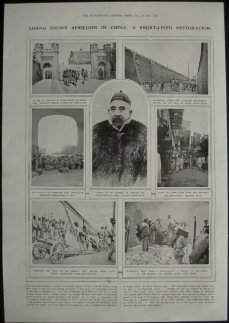 Chang Hsun Rebellion In China 1917 1 Page Photo Article