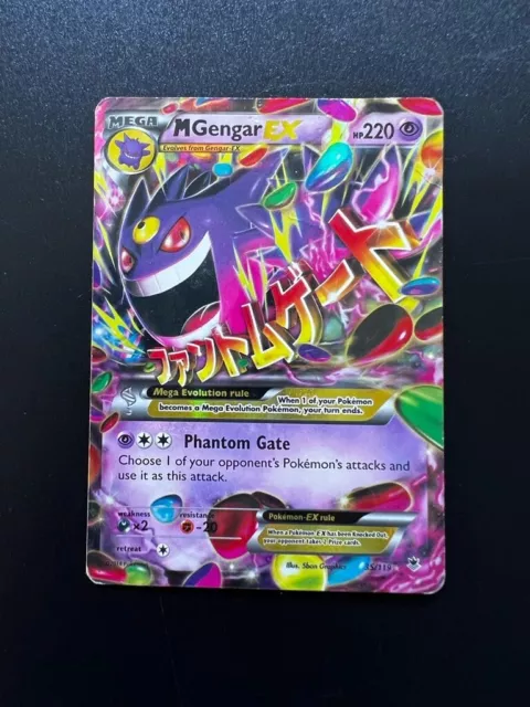 Shiny Mega Gengar EX Card Pokemon X and Y Phantom Gate TCG!