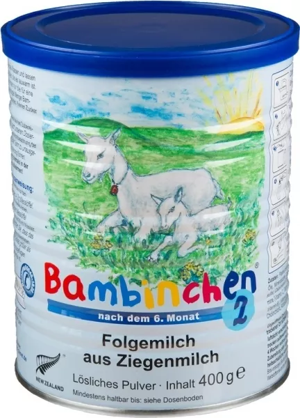 Bambinchen 2 Säuglingsnahrung, 6 Dosen, Ziegenmilch Babynahrung (39,17€/kg) 2