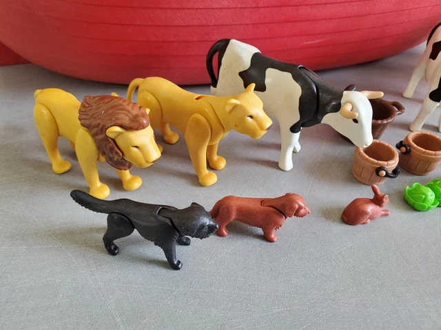 PLAYMOBIL 123 EMPORTER l'arche de Noé animaux bateau jeu lot 10 animaux