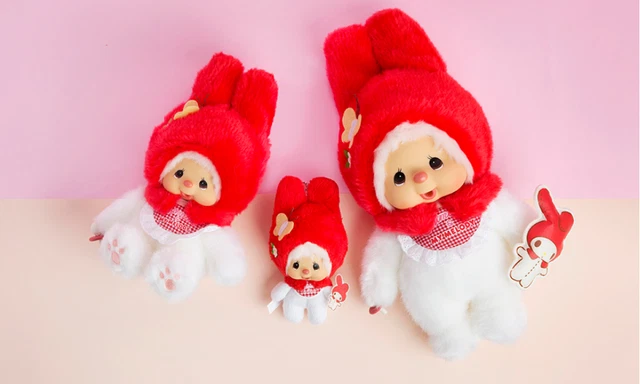 [My Melody] My Melody Monchhichi Big Head Doll SS / S / M