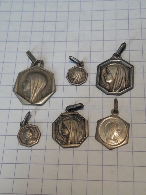 Lot De 3 Médailles Pendentifs Saint Michel & Saint Christophe Plaqué Argent 1,2'' - Neuf Avec étiquettes