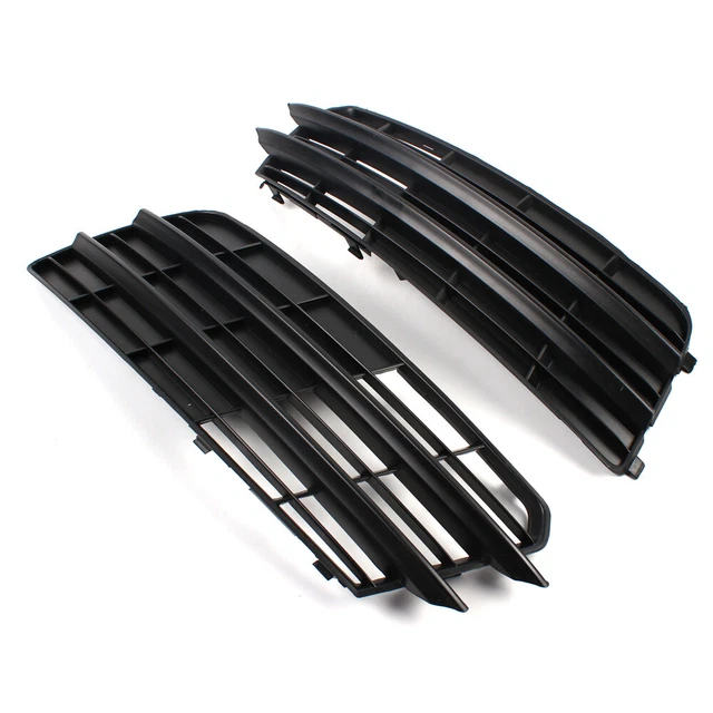 Astra Depot Front Bumper Grille Cover Set For 2013-2016 Audi A5/S5 S-Line (Matte Black/Chrome)