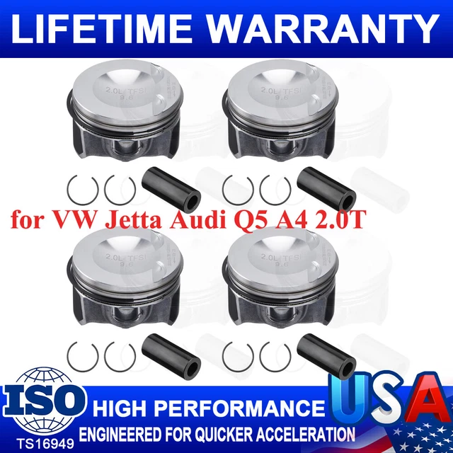 4x OEM Piston Ring Sets For Audi A4 VW GLi GTi 2.0T 1.8T – Factory Spec, Standard Bore