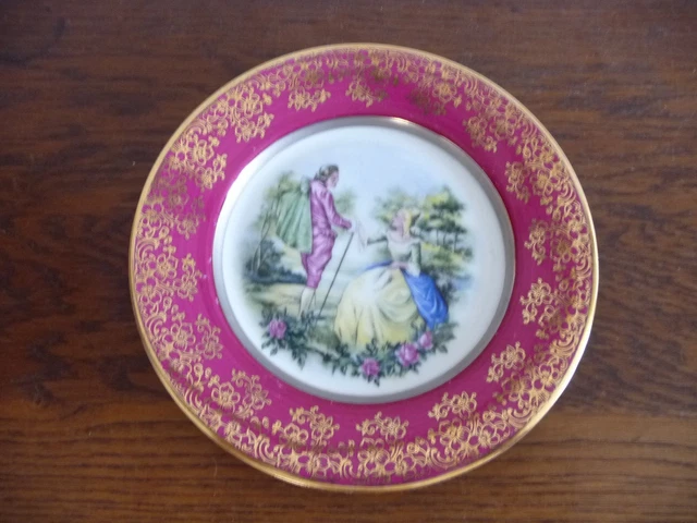 Assiette Vintage Limoges 24 Cm - Porcelaine Décorative Signée, Excellent état