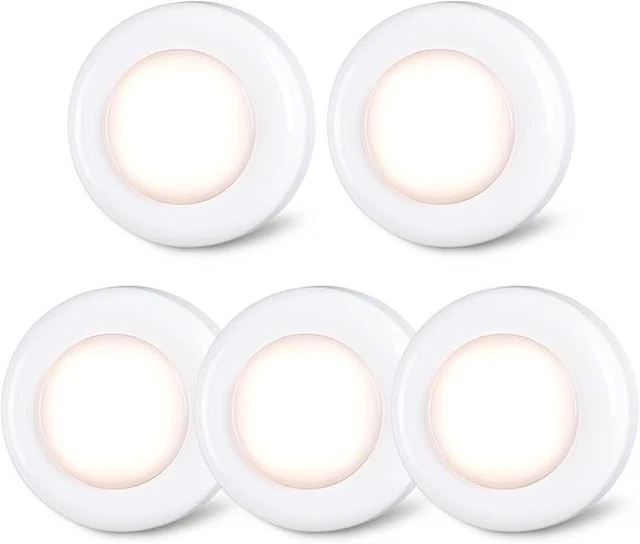 Pak van 4, WeFoonLo DIY Stick-on 5 LED Touch Tap Lights Batterij
